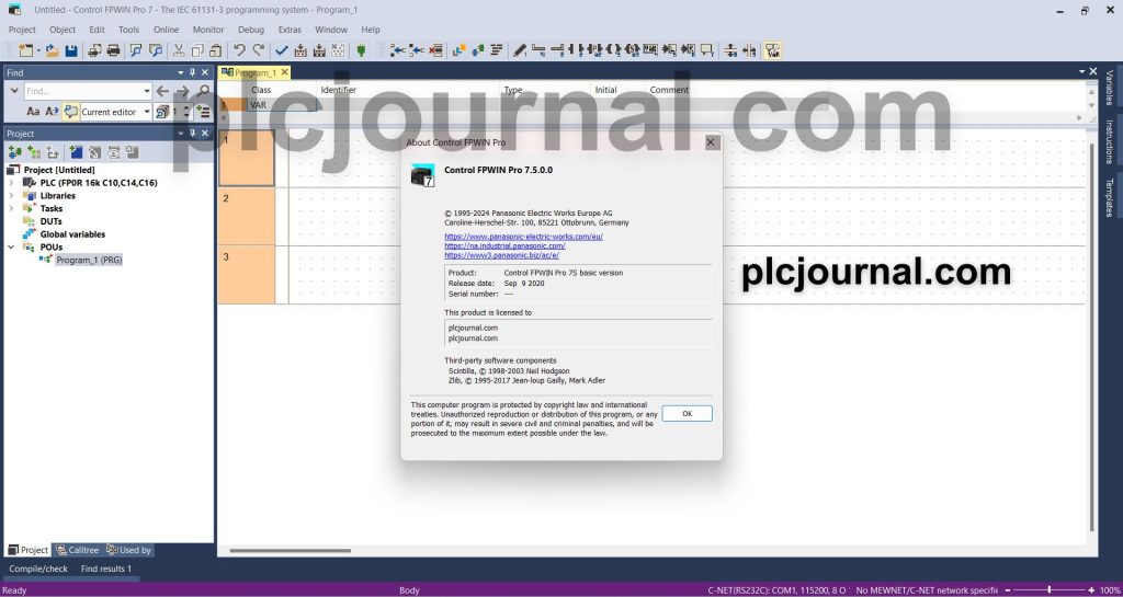 FPWIN Pro 7 Panasonic PLC Programming Software Free Download