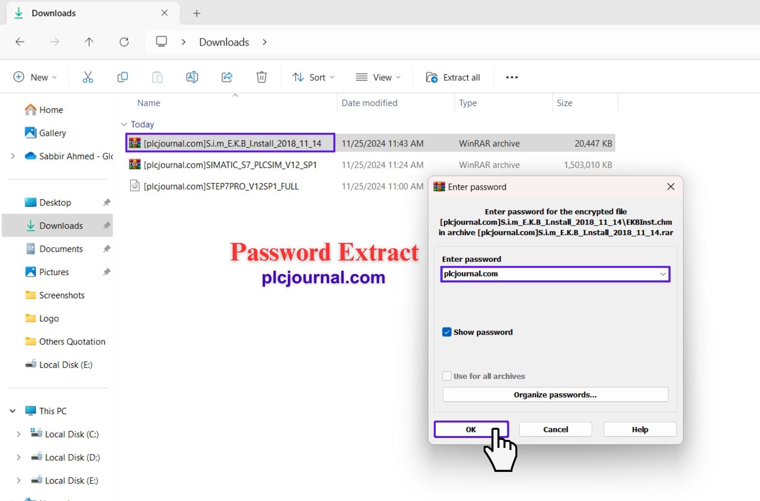 Activation process for S.i.m_E.K.B_I.nstall_2018_11_14 tool to unlock TIA PORTAL V12 software.