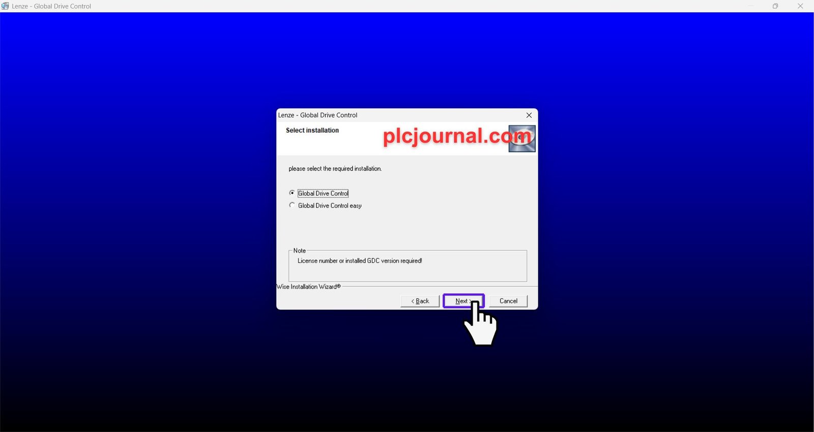 Choose Your Installation Version-Global Drive Control 4.14 LENZE Software